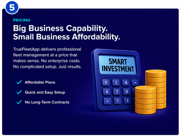 Pricing illustration showing smart investment concept for fleet software